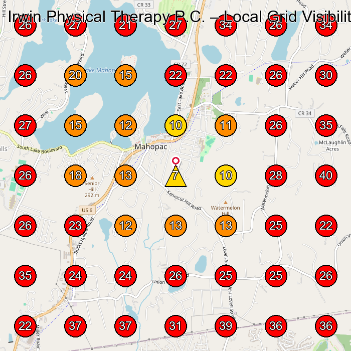 Irwin Physical Therapy P.C. GeoGrid visibility map for Physical Therapist in Litchfield